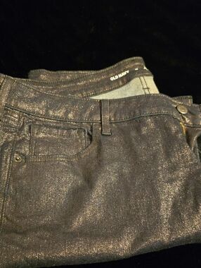 Old Navy Women's Metallic Black Rockstar Skinny Jeans
